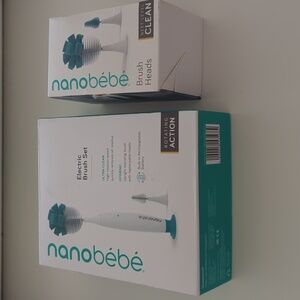 Nanobebe Electric Bottle Brush + Extra Brush Head- NWT